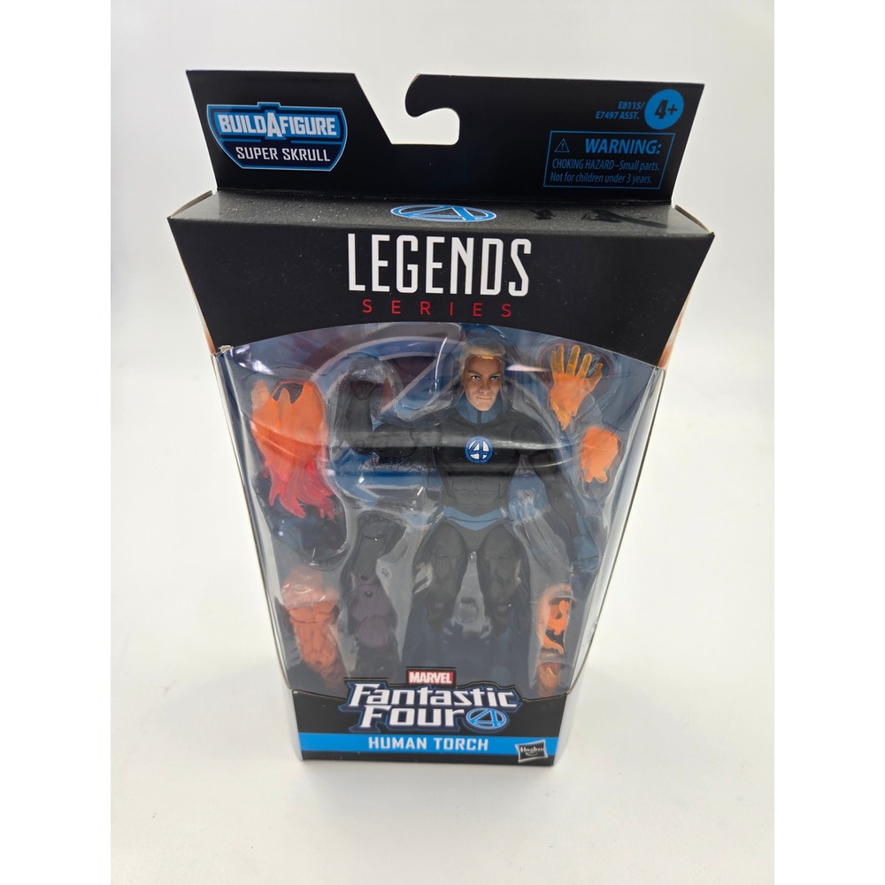 Marvel Legends Fantastic Four Human Torch Action Figure Super Skrull BAF